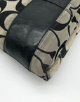 Coach Gray & Black Jacquard Canvas Signature Logo Shoulder Bag 12825