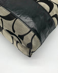 Coach Gray & Black Jacquard Canvas Signature Logo Shoulder Bag 12825