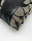 Coach Gray & Black Jacquard Canvas Signature Logo Shoulder Bag 12825
