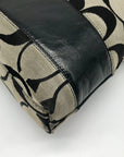 Coach Gray & Black Jacquard Canvas Signature Logo Shoulder Bag 12825