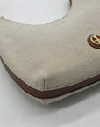Giani Bernini Cream Linen Bamboo Handle Hobo Bag