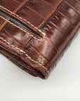 Brighton Brown Croc Embossed Leather Convertible Wallet