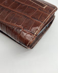 Brighton Brown Croc Embossed Leather Convertible Wallet