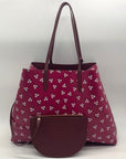 Draper James Wine Large Reversible Tote Bag and Pouch