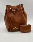Kate Spade Brown Pebbled Leather Rosie Bucket Bag