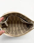Brahmin White and Macaroon Lady Vineyard Croc Embossed Mini Duxbury Bag