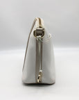 Brahmin White and Macaroon Lady Vineyard Croc Embossed Mini Duxbury Bag