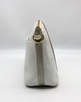 Brahmin White and Macaroon Lady Vineyard Croc Embossed Mini Duxbury Bag