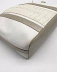Brahmin White and Macaroon Lady Vineyard Croc Embossed Mini Duxbury Bag