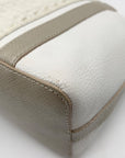 Brahmin White and Macaroon Lady Vineyard Croc Embossed Mini Duxbury Bag