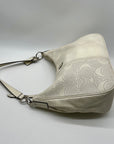 Coach White Perforated Leather Shoulder Bag