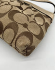 Coach Gold & Brown Signature Jacquard Canvas Wristlet
