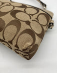 Coach Gold & Brown Signature Jacquard Canvas Wristlet