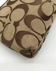 Coach Gold & Brown Signature Jacquard Canvas Wristlet