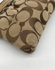 Coach Gold & Brown Signature Jacquard Canvas Wristlet