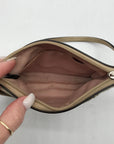 Coach Gold & Brown Signature Jacquard Canvas Wristlet