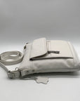 Giani Bernini White Nappa Leather Venice Crossbody Bag
