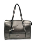 Guess Silver Faux Leather Delaney Small Classic Tote Bag