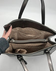 Guess Silver Faux Leather Delaney Small Classic Tote Bag
