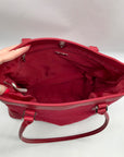 Talbots Red Monogram Canvas Tote Bag