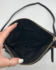 Michael Kors Black Flat Leather Crossbody Bag