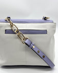 Lodis Periwinkle And White Envelope Crossbody Bag