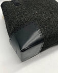 Cole Haan Black Wool Rabbit Fur Leather Tote Bag