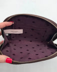 Kate Spade Dark Cherry Pebbled leather Jackson Half Moon Wristlet