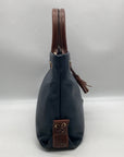 Dooney & Bourke Dark Blue Pebble Grain Tassel Tote