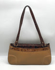 Brahmin Brown Crocodile Embossed Leather 25th Anniversary Edition Shoulder Bag