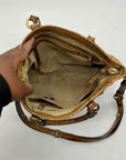 Brahmin Brown Croc-Embossed Leather Arno Satchel