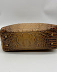 Brahmin Brown Croc-Embossed Leather Arno Satchel
