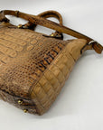Brahmin Brown Croc-Embossed Leather Arno Satchel
