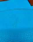 CHAPS Blue Faux Leather Tote Bag