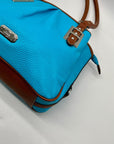 CHAPS Blue Faux Leather Tote Bag