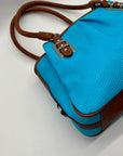 CHAPS Blue Faux Leather Tote Bag