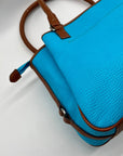 CHAPS Blue Faux Leather Tote Bag