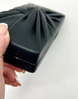 Cult Gaia Lisse Black Fabric Leather Clutch