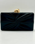 Cult Gaia Lisse Black Fabric Leather Clutch