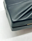 Cult Gaia Lisse Black Fabric Leather Clutch