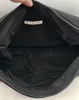 Tommy Hilfiger Black Leather Fold Over Messenger Bag