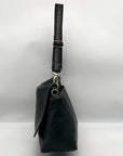 Tommy Hilfiger Black Leather Fold Over Messenger Bag