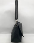 Tommy Hilfiger Black Leather Fold Over Messenger Bag