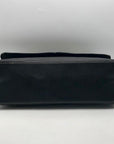 Tommy Hilfiger Black Leather Fold Over Messenger Bag