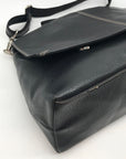 Tommy Hilfiger Black Leather Fold Over Messenger Bag