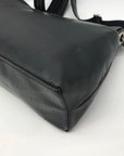 Tommy Hilfiger Black Leather Fold Over Messenger Bag