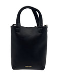 Lands End Black Pebbled Leather Tote Bag