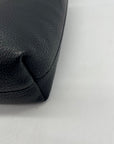 Lands End Black Pebbled Leather Tote Bag