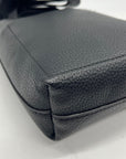Lands End Black Pebbled Leather Tote Bag