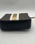 Michael Kors Brown Jet Set Signature Logo Stripe Crossbody